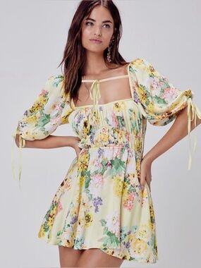 For Love & Lemons Leigh floral mini dress size small